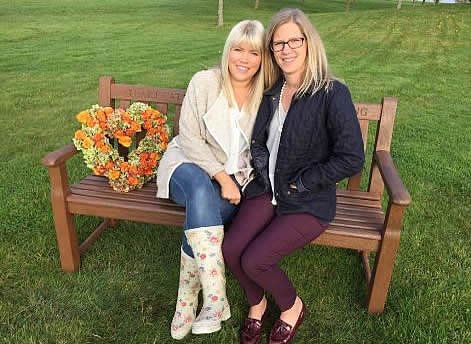 Two friends sitting on a bench