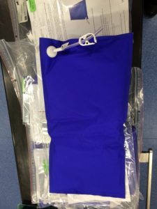 Blue immobilisation bag