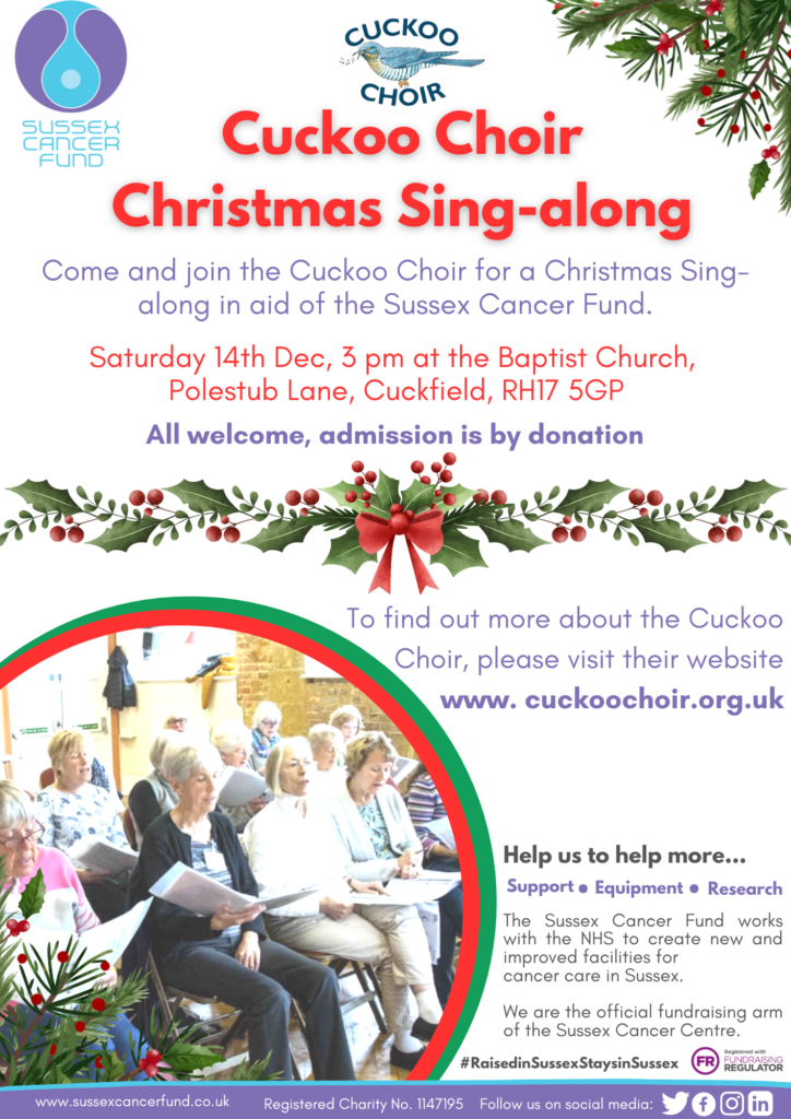 A poster for a Sussex Cancer Fund event